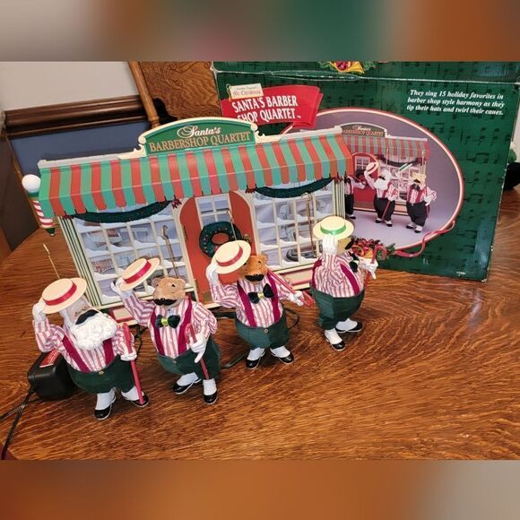 Mr. Christmas Santa's Barbershop Quartet Animated Singing Bears in Box - Vintage - Picture 1 of 17